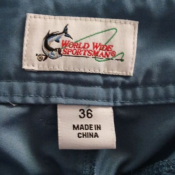 World Wide Sportsman teal cargo shorts Sz 36 EUC - Picture 5 of 5